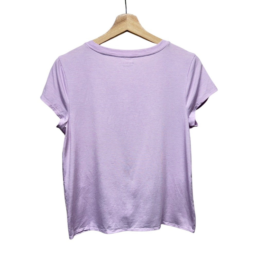 Athleta Essence Twist Tee Women Sz S Top Lavender Purple Short‎ Sleeve Athletic - Picture 3 of 6